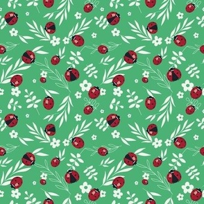 lady bug - green  FABRIC