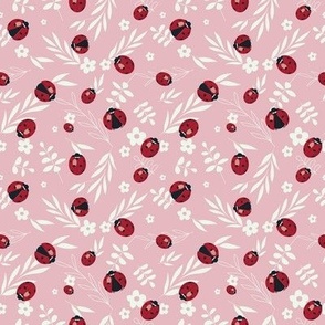 lady bug - pink FABRIC