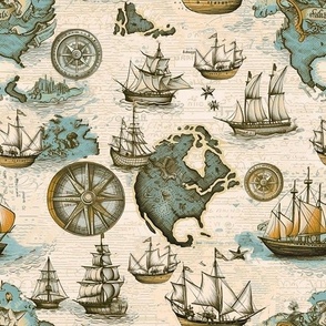 Vintage map pattern	