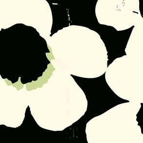 Flower Power - Black and Cream with flower center color pops - Jumbo
