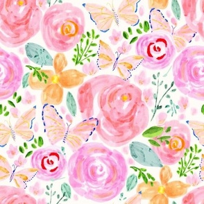 Jardin 10x10 Watercolor Flower Pattern