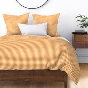 Small Scale Gingham Checker in Orange Spice and Butternut Yellow on Ivory Cream