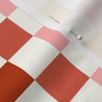 Medium Scale Colorful Checkerboard Happy Fall Y'all Collection Coordinate on Ivory Cream