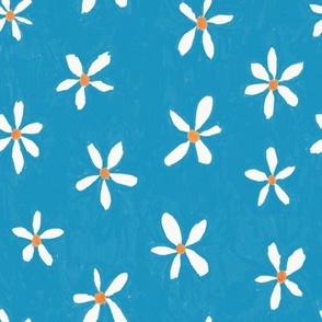 Ocean Daisies-9x9 Daisy Print Fabric