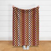 Large Scale Autumn Checkerboard Happy Fall Y'all Collection Coordinate on Acorn Brown