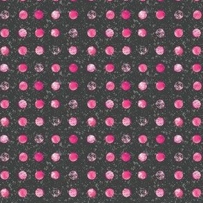 Micro - Bold Polka Dots Textured Collage - Black & Magenta Pink