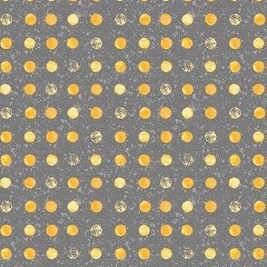 Micro - Bold Polka Dots Textured Collage - Grey & Yellow