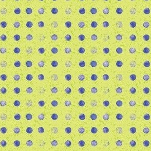 Micro - Bold Polka Dots Textured Collage - Lime Green & Purple Lilac
