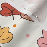 Large Scale Autumn Leaves Happy Fall Y'All Collection on Ivory Cream