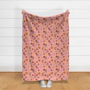 Large Scale Autumn Leaves Happy Fall Y'All Collection on Harvest Pink
