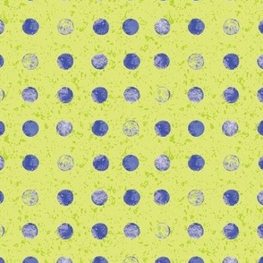 Mini - Bold Polka Dots Textured Collage - Lime Green & Purple Lilac