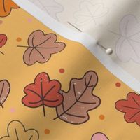 Medium Scale Autumn Leaves Happy Fall Y'All Collection on Butternut Yellow