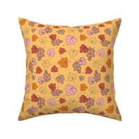 Medium Scale Autumn Leaves Happy Fall Y'All Collection on Butternut Yellow