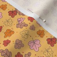 Small Scale Autumn Leaves Happy Fall Y'All Collection on Butternut Yellow