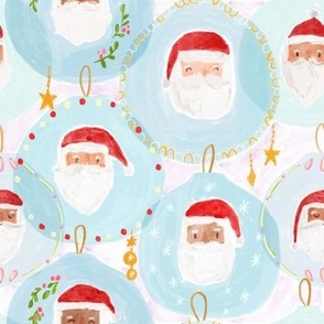 Santa Christmas Baubles 8x8 Cute Winter Holiday Design 