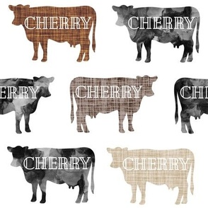 cherry: cheque font on cows