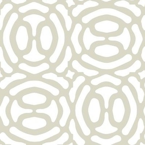 rotating geometric ovals - bisque on white