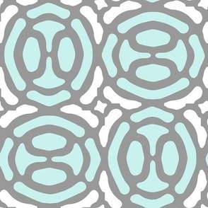 rotating geometric ovals - grey and pale blue on white