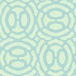 rotating geometric ovals - pale mint