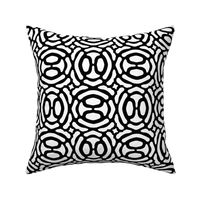 rotating geometric ovals - black and white