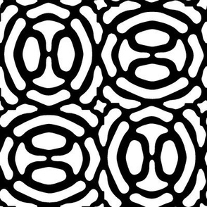 rotating geometric ovals - black and white