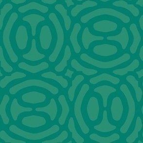 rotating geometric ovals - viridian green