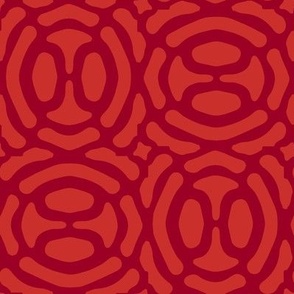 rotating geometric ovals - ruby red