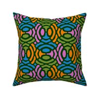 rotating geometric ovals in butterfly colors