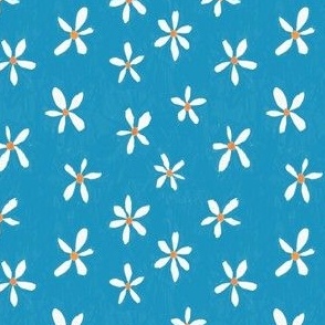 Ocean Daisies 4x4 Daisy Print Fabric