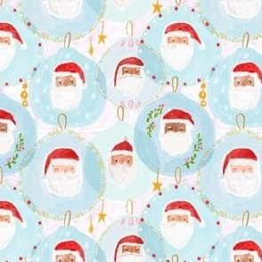 Santa Christmas Baubles 4x4 Cute Winter Holiday Design 