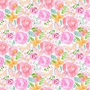 Jardin 3x3 Watercolor Flower Pattern
