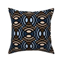 rotating geometric ovals - blues and browns