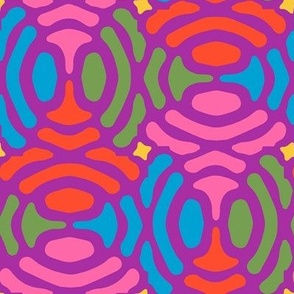 rotating geometric ovals - 1970s pink