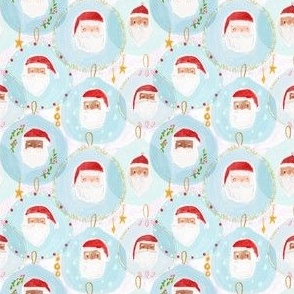 Santa Christmas Baubles 3x3 Cute Winter Holiday Design 