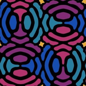 rotating geometric ovals - 1990s colors