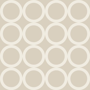 polka dot grid - bone beige creamy white 02 - simple geometric circles