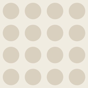 polka dot grid - bone beige_ creamy white - simple geometric circles