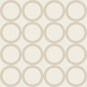 polka dot grid - bone beige_ creamy white 04 - simple geometric circles