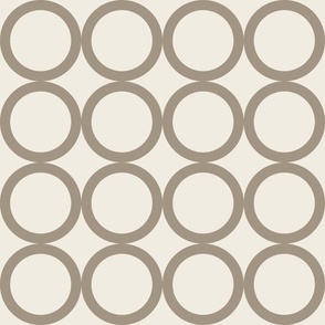 polka dot grid - creamy white_ khaki brown 05 - simple geometric circles
