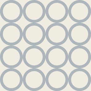polka dot grid - creamy white_ french grey blue 04 - simple geometric circles