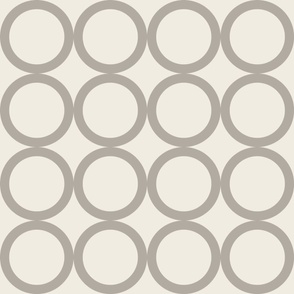 polka dot grid - cloudy silver_ creamy white - simple geometric circles