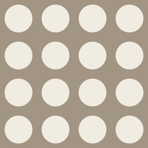 JUMBO // polka dot grid - creamy white_ khaki brown 02 - simple geometric circles