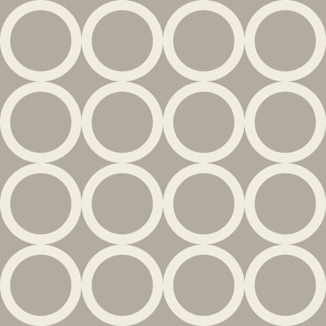 polka dot grid - cloudy silver_ creamy white 03 - simple geometric circles