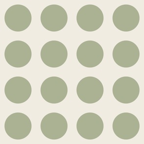 JUMBO // polka dot grid - creamy white_ light sage green 02 - simple geometric circles