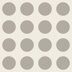 polka dot grid - cloudy silver_ creamy white 04 - simple geometric circles