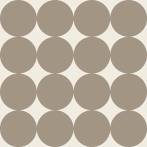 polka dot grid - creamy white_ khaki brown 04 - simple geometric circles
