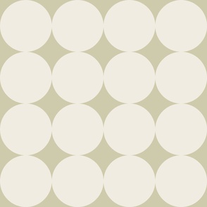 polka dot grid - creamy white_ thistle green 03 - simple geometric circles