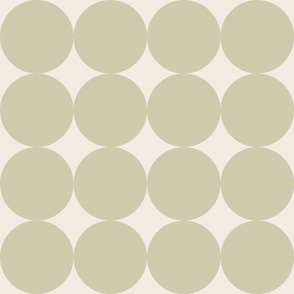 polka dot grid - creamy white_ thistle green 04 - simple geometric circles