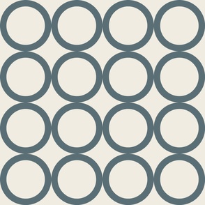 polka dot grid - creamy white_ marble blue 05 - simple geometric circles