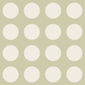 polka dot grid - creamy white_ thistle green 02 - simple geometric circles